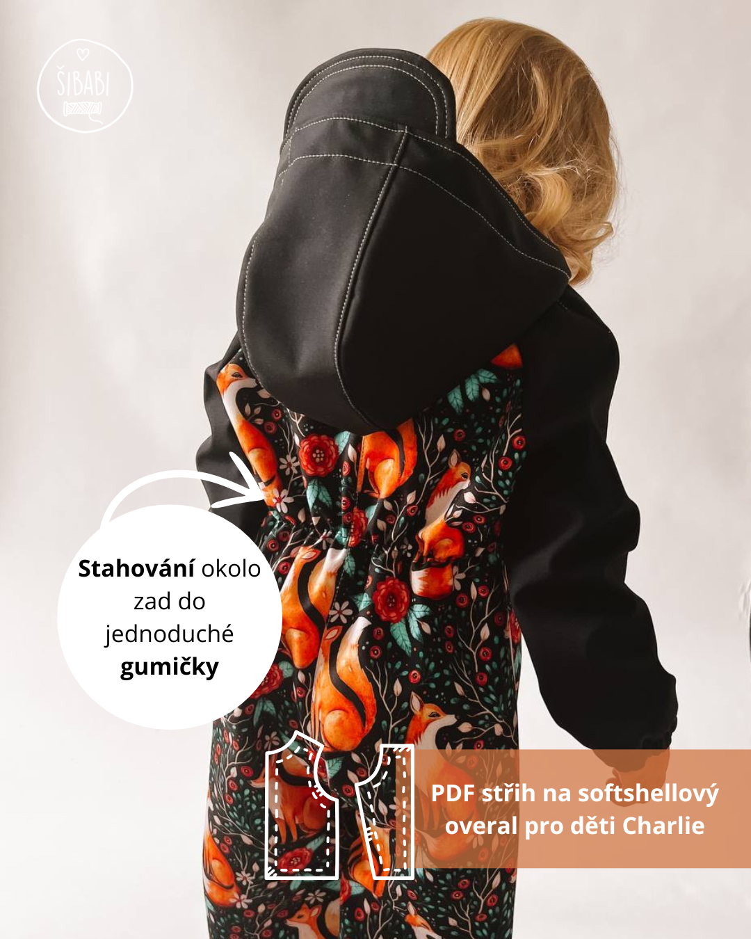 Střih na softshellový dětský overal - Střih stáhněte do svého PC a šijte. Vhodný pro začátečníky
