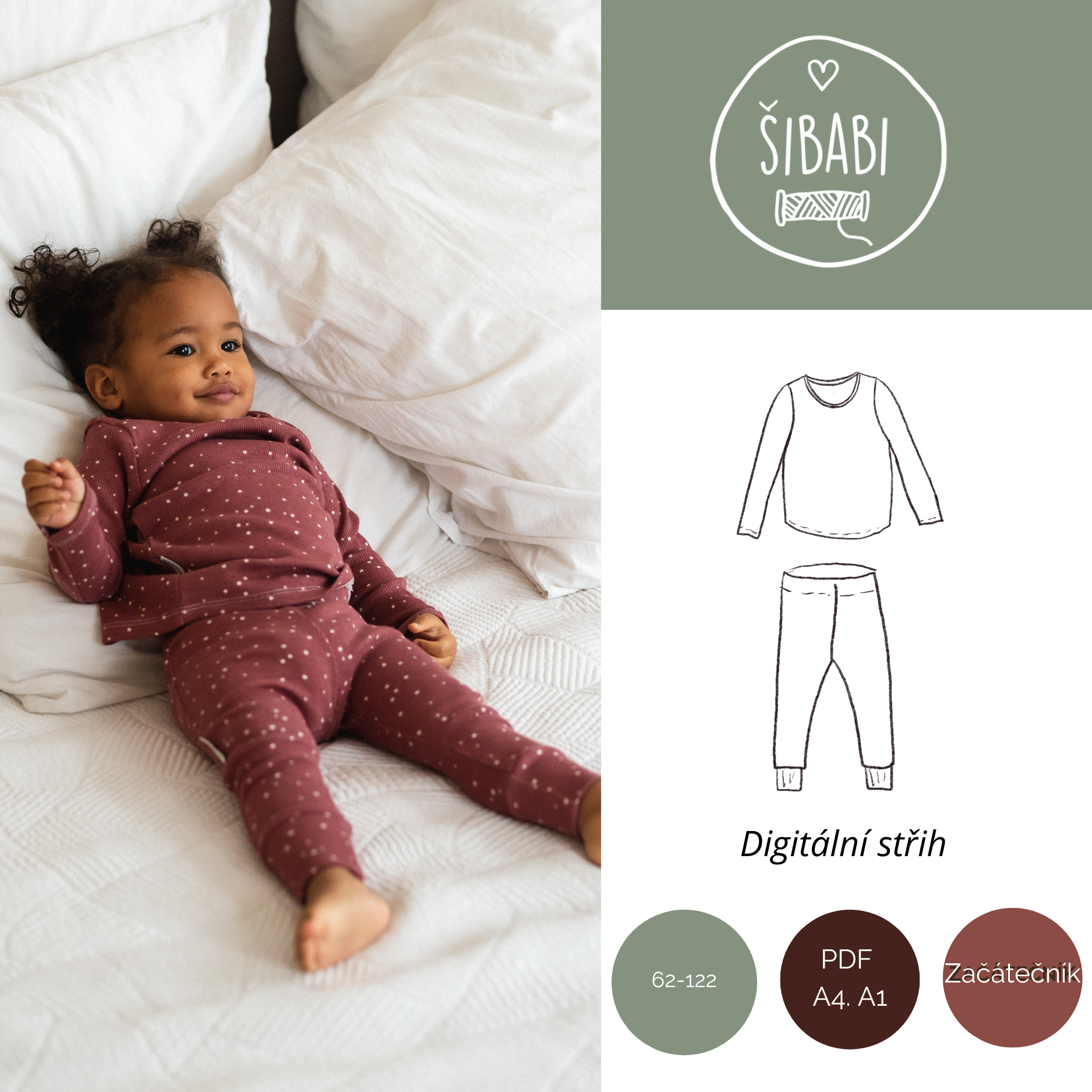 Dětský domácí pyžamový set "Lounge" 62 - 122 - PDF