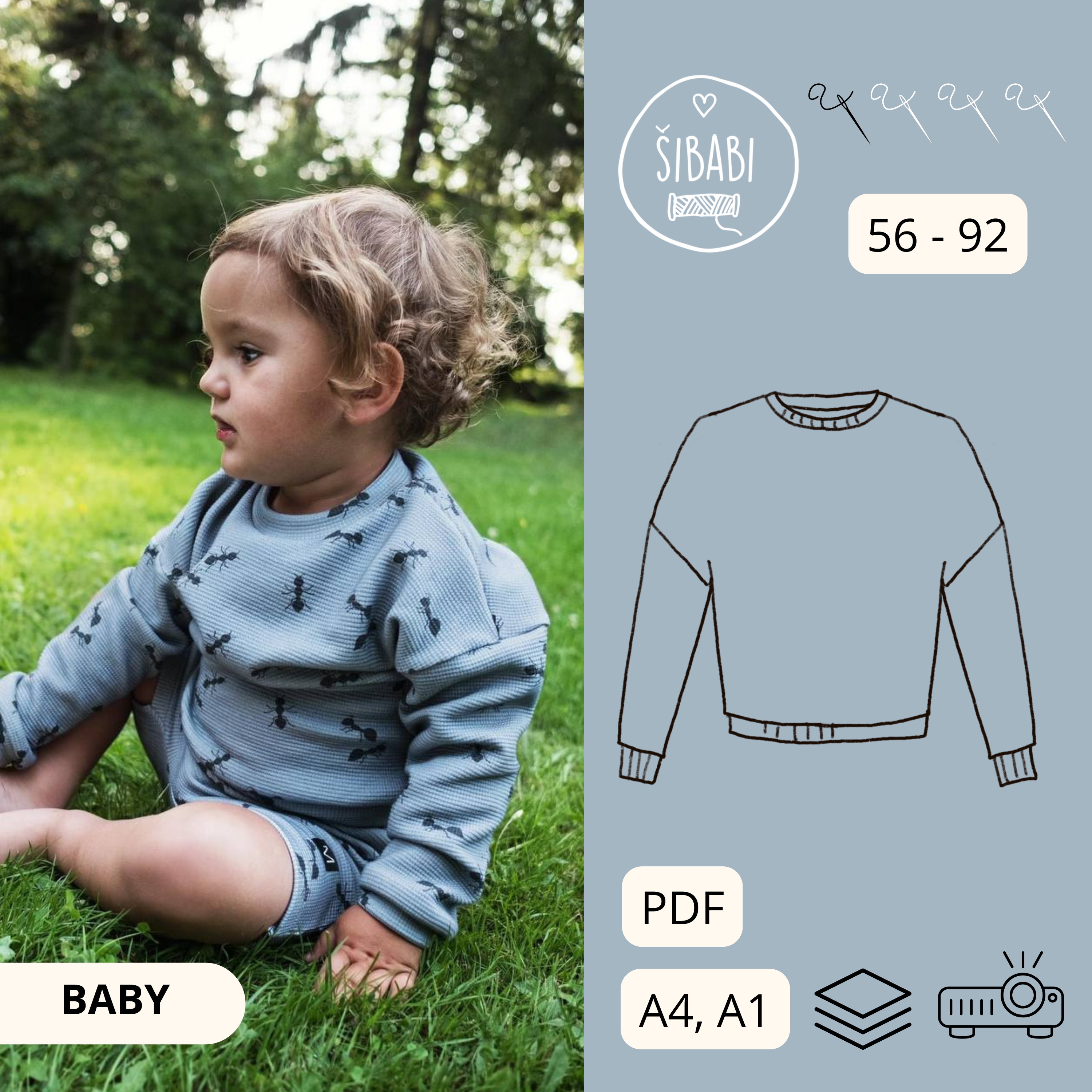 Dětská oversized mikina pro začátečníky "Preston" - elektronický střih