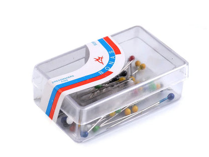 Špendlíky s plastovou hlavičkou délka 27 mm - silnější pro tkaniny