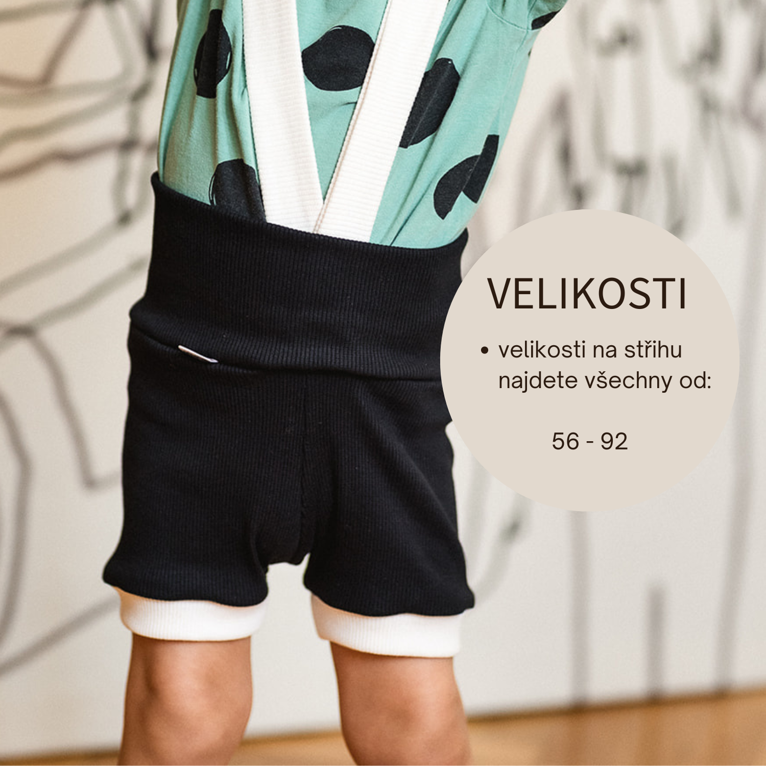 Baby Suspender Shorts with Hight Waistband