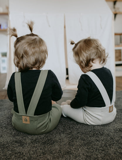 Baby Ribbed Leggings with Suspenders