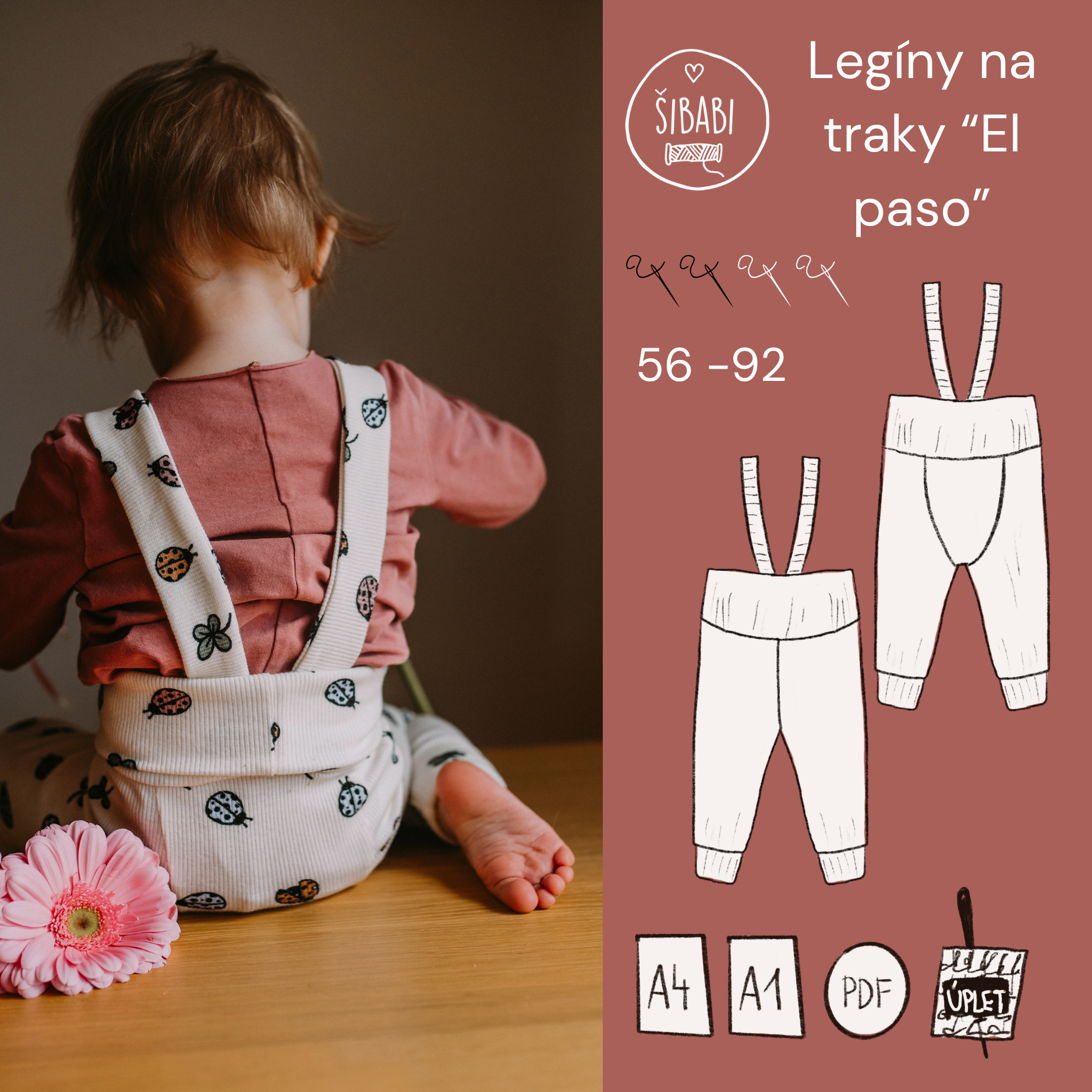 Střih na legíny s traky s vysokým pasem "El paso" - elektronický střih