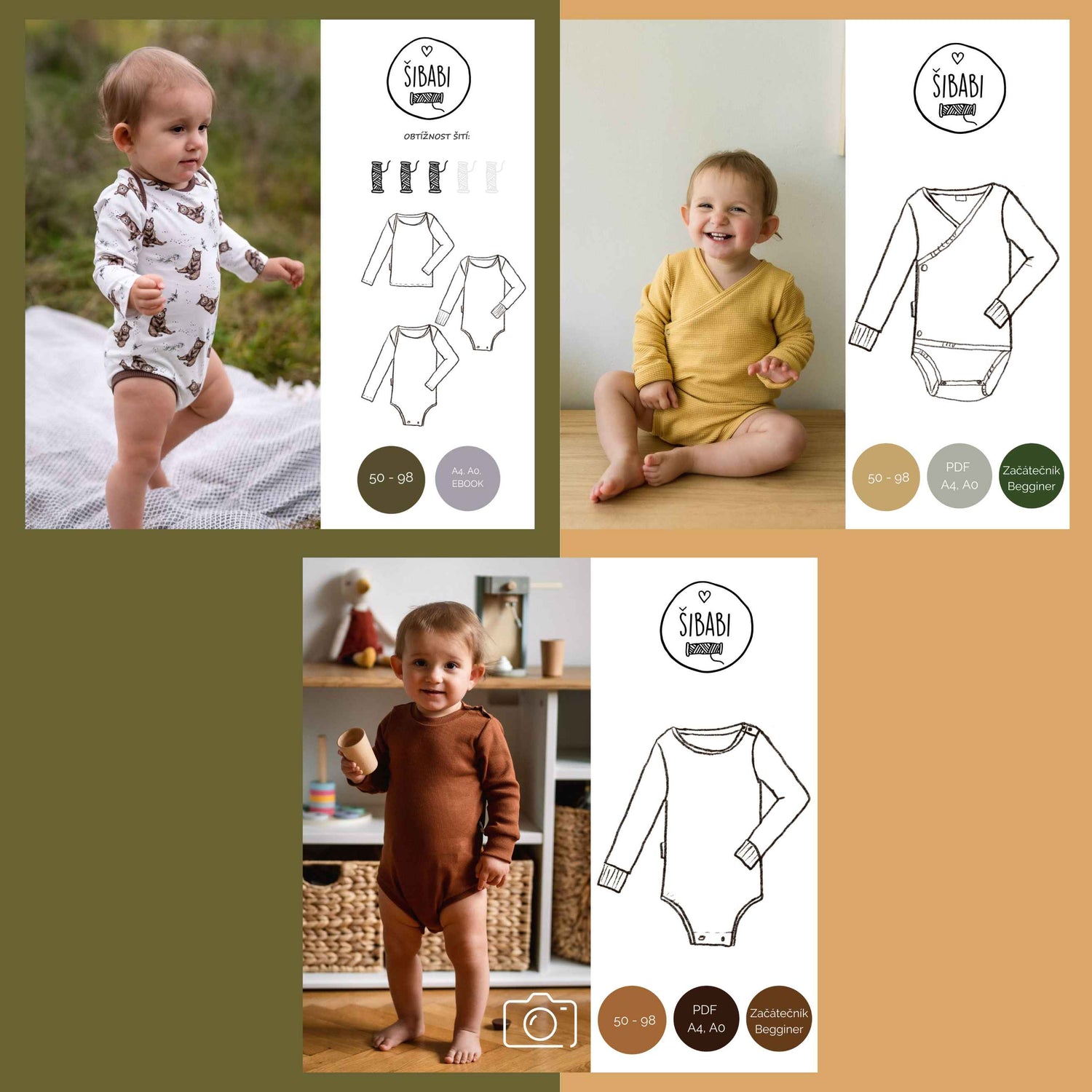 Baby Bodysuit Sewing Pattern Bundle