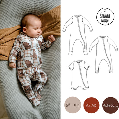 Střih na dětský overal na zip - PDF