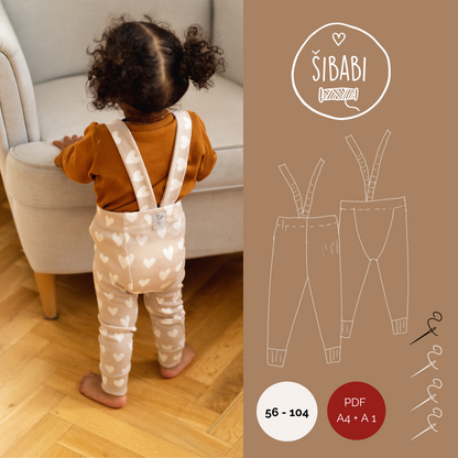 Baby Ribbed Leggings with Suspenders
