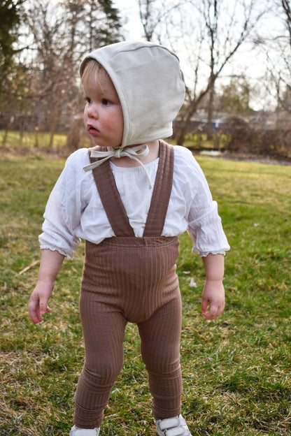 Baby Ribbed Leggings with Suspenders