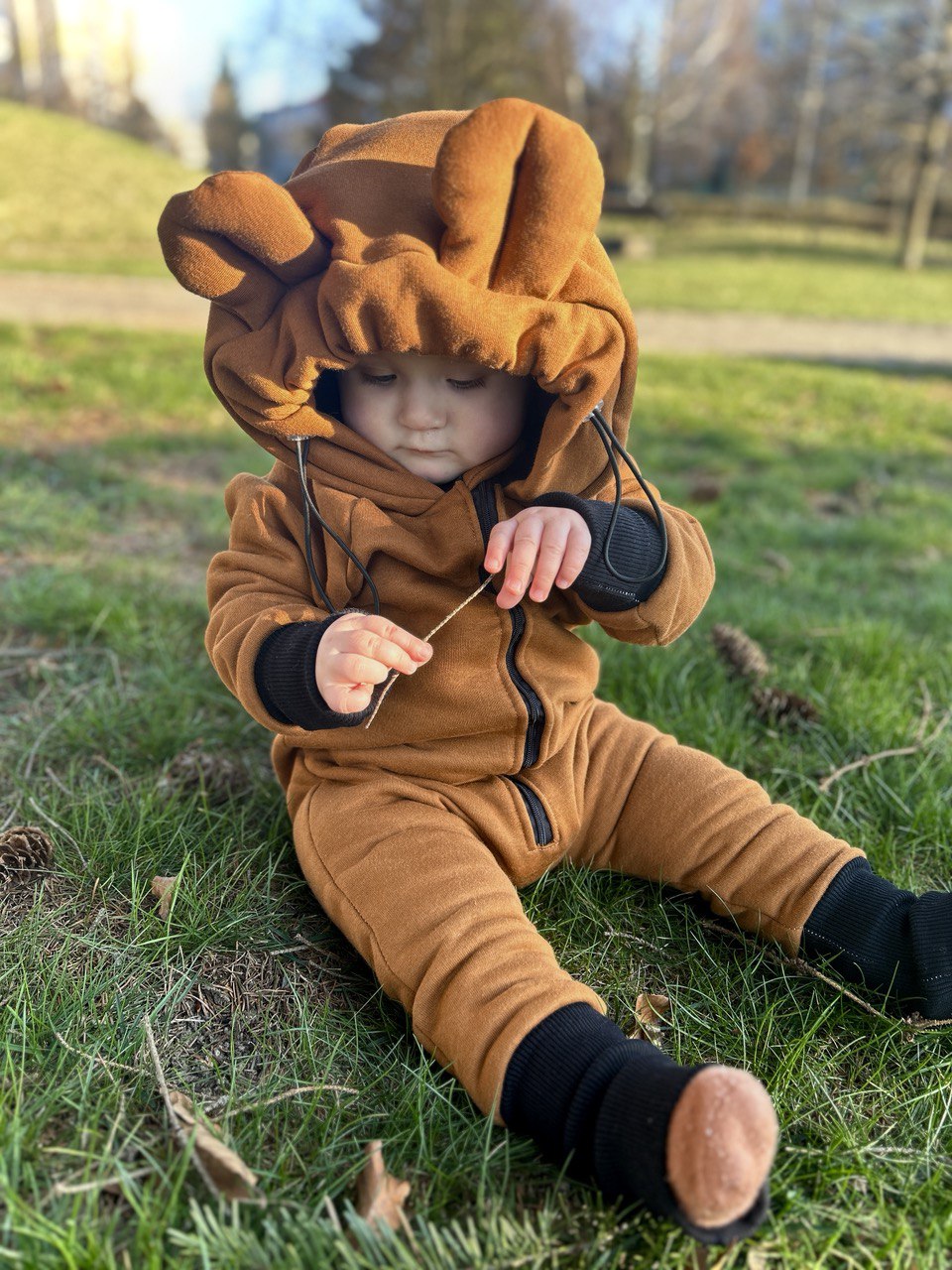 New York kids sweat overal with hoodie and ears