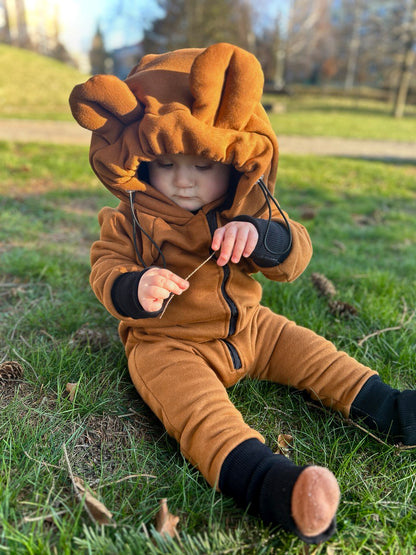 New York kids sweat overal with hoodie and ears