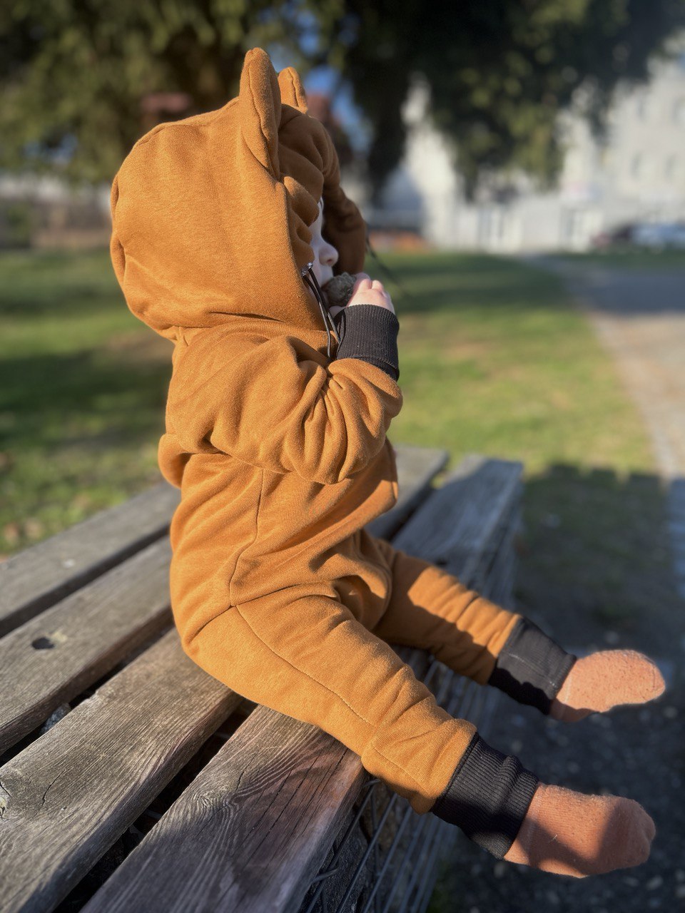 New York kids sweat overal with hoodie and ears
