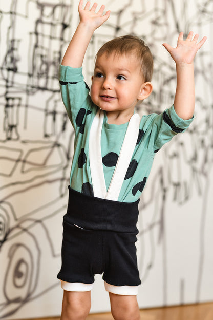 Baby Suspender Shorts with Hight Waistband