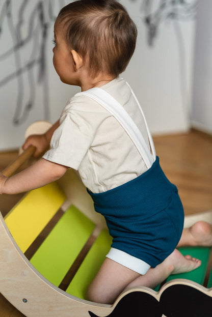 Baby Suspender Shorts with Hight Waistband
