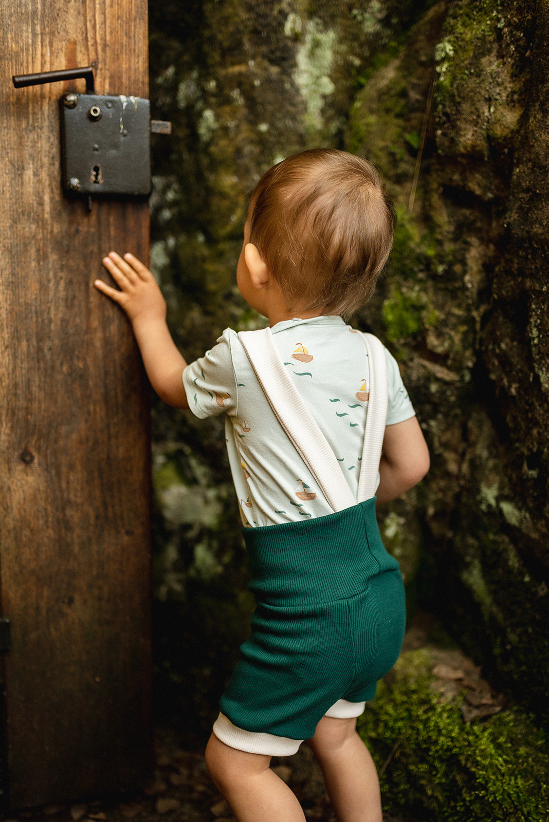 Baby Suspender Shorts with Hight Waistband