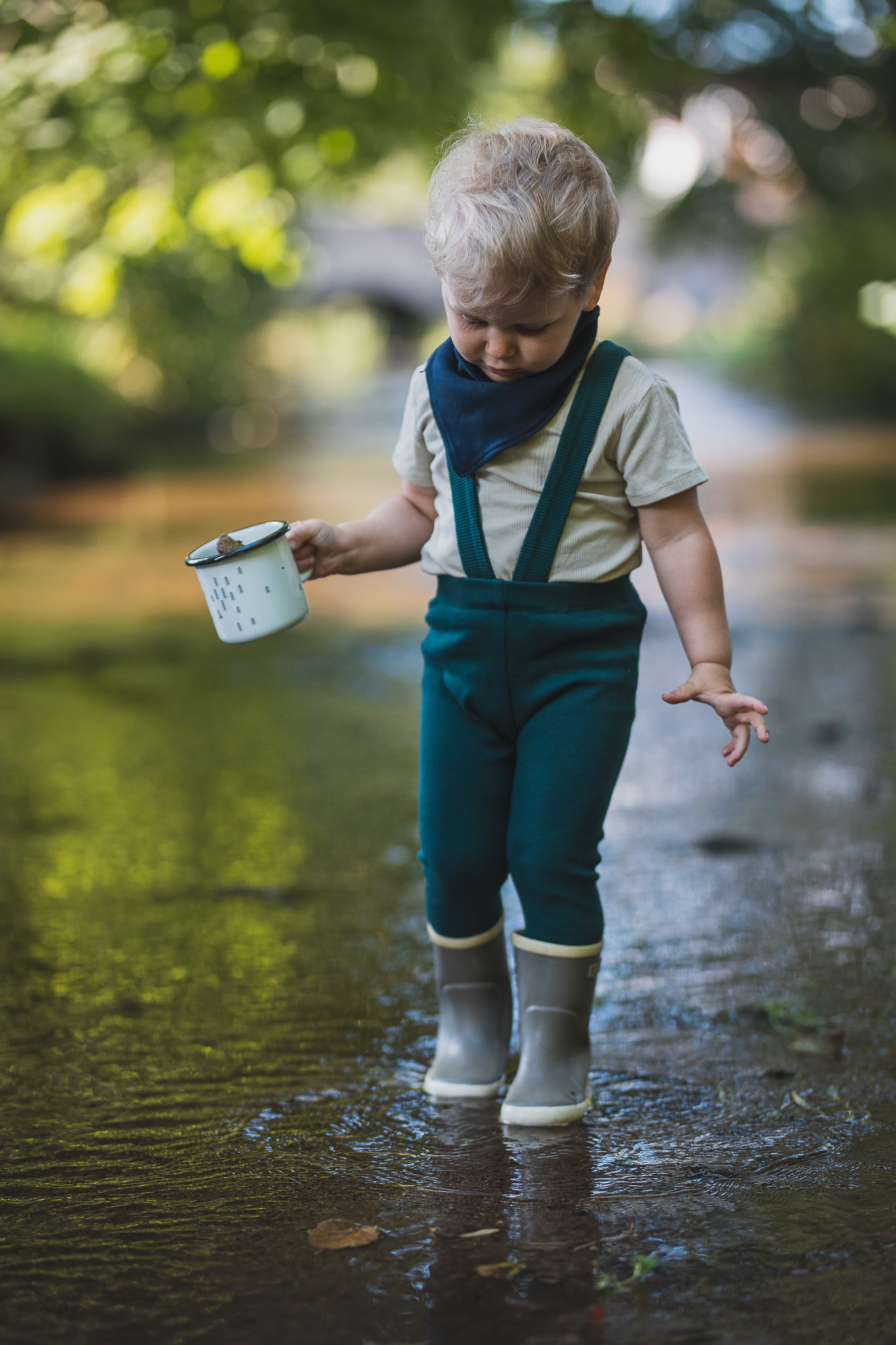 Baby Ribbed Leggings with Suspenders