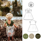 Střih na dětské šaty s mašlí "Kara" - 86 - 134 - Šibabi.cz