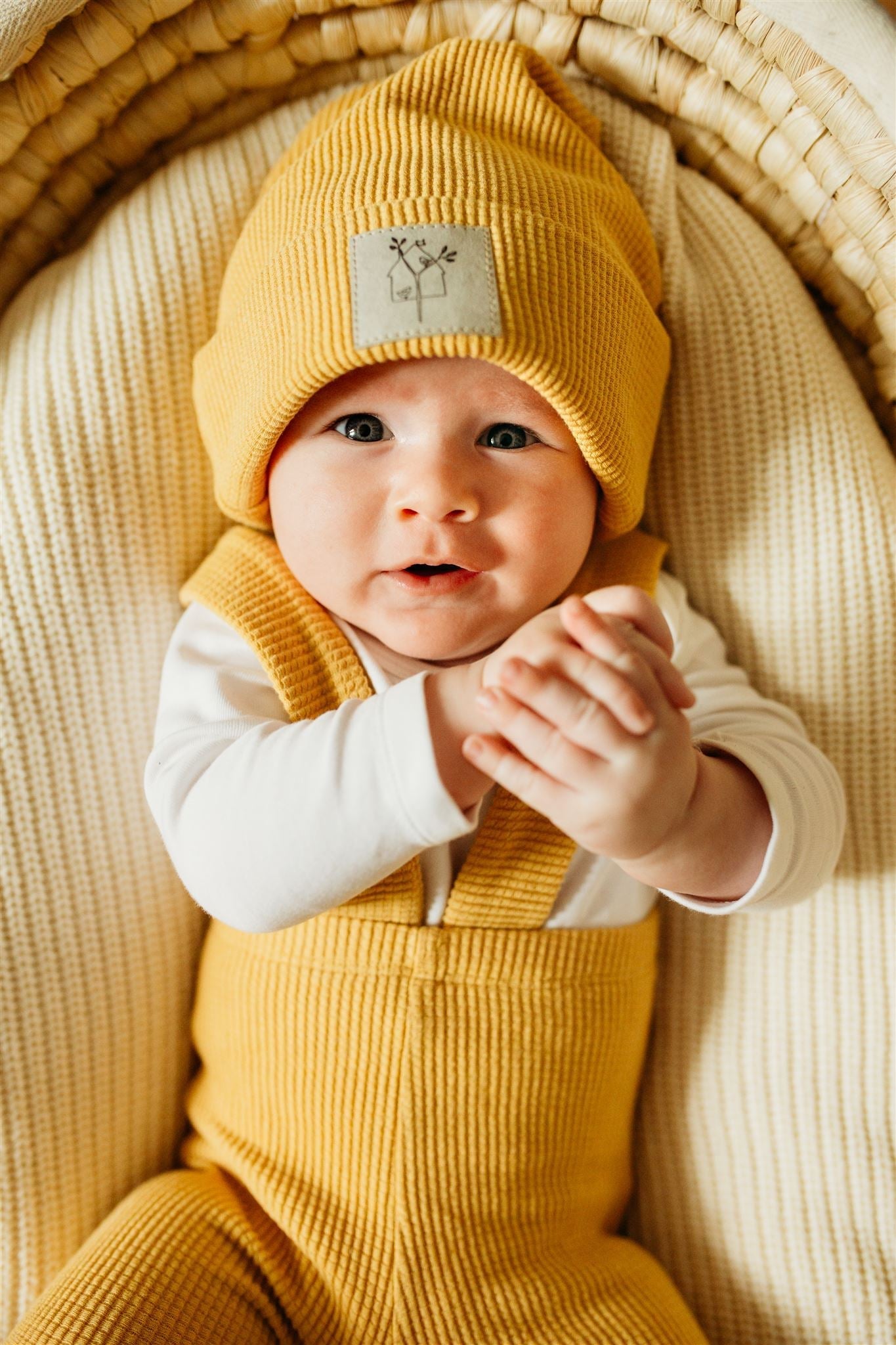 Dětská čepice Ribb - ukázka ušité čepice z žebrovaného úpletu