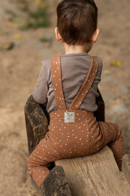 Baby Ribbed Leggings with Suspenders