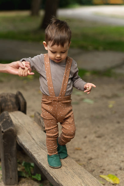 Baby Ribbed Leggings with Suspenders